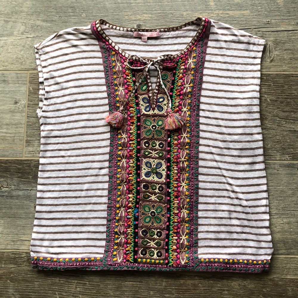 Calypso St. Barth Embroidered Top Size XS